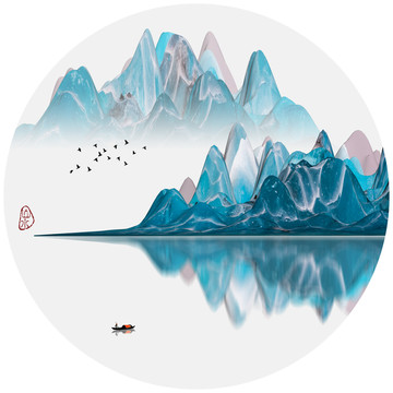 抽象意境山水装饰画
