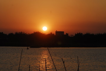 河上夕阳