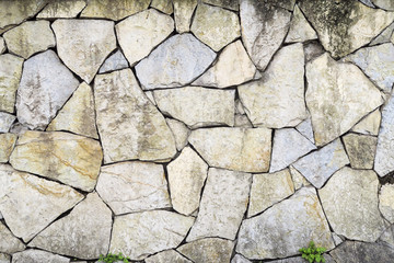 石头拼墙 石头墙 石头护堤