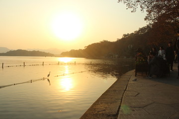 杭州西湖 西湖素材 西湖夕阳