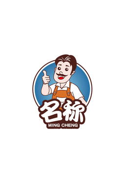 工人卡通logo