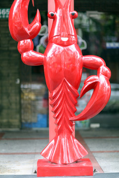 红色大虾雕塑