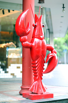 红色大虾雕塑