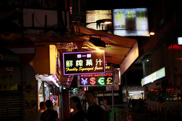 香港庙街夜景