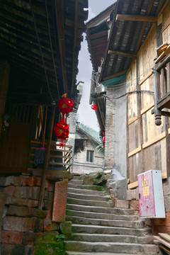 丙安古镇 古镇民居 村镇街道