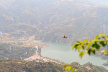 直升飞机航拍北岳恒山