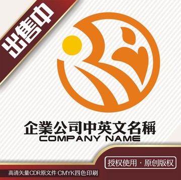 R人太阳儿童logo标志