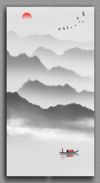 抽象意境水墨画