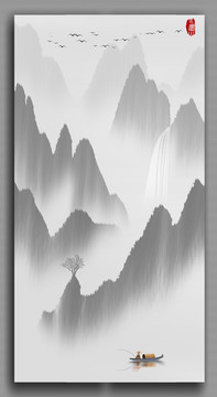抽象意境水墨画 禅境