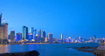 青岛风光 青岛夜景 灯光 海岸
