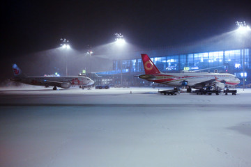 大雪之夜 沈阳机场 成都航空