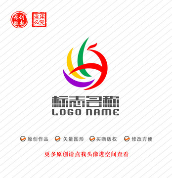 YH字母HY标志凤凰logo
