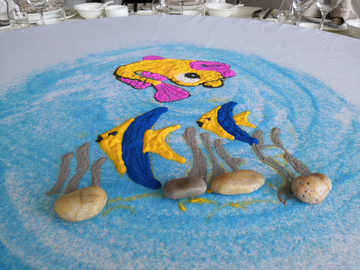 儿童节餐桌海洋沙画主题