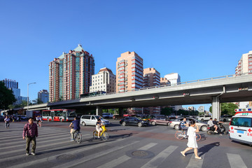 北京街景 东三环呼家楼桥