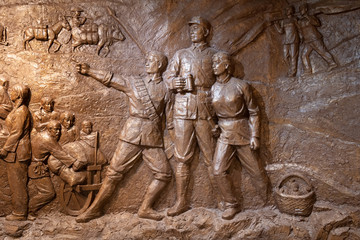 孟良崮支前民兵雕塑