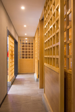 木质暖色文艺餐厅 走廊