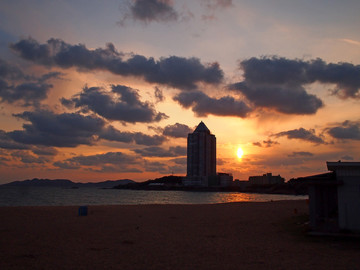 青岛 海滨风光 日落