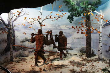 黑龙江省博物馆原始人狩猎场景