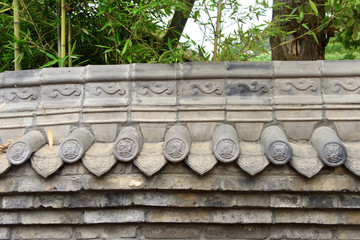 川西民居 院子围墙 青砖墙