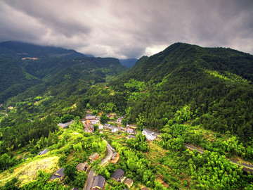 丽水云和县赤石村村落民居航拍