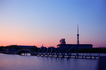 时代广场 万宝湖 夜景