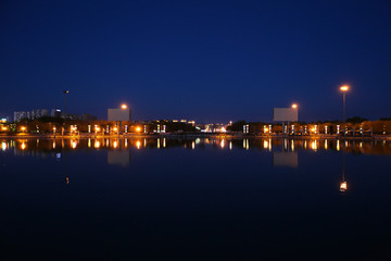 大庆 时代广场 万宝湖 夜景