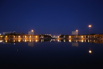 大庆 时代广场 万宝湖 夜景