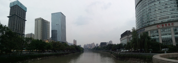锦江河畔风光全景图