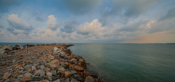 海景沙滩朝阳