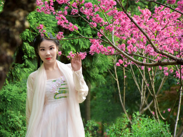 白色古装美女汉服美女仙女长裙