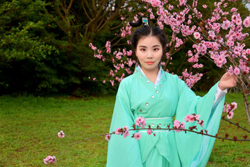 青色古装美女青蛇传汉服美女