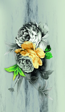 数码印花女装花型图案设计分层