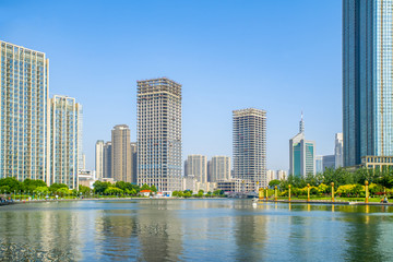 天津海河沿岸建筑景观