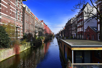 荷兰阿姆斯特丹运河街景