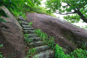 南岳衡山禹王城登山阶梯