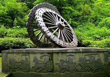 木轮 车轮 雕塑