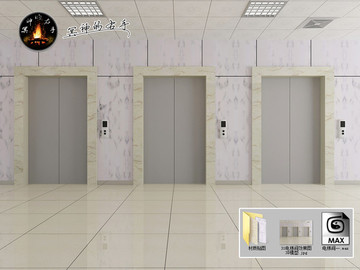电梯间效果图3D模型