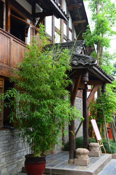 川西民居建筑 中式门庭 入户门