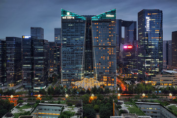 成都金融高新区城市风光夜景