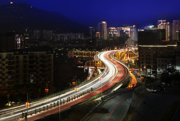 安溪县三安大桥夜景车轨