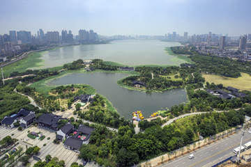俯瞰沙湖公园
