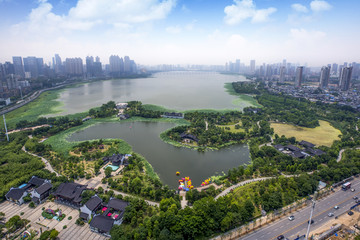 俯瞰沙湖