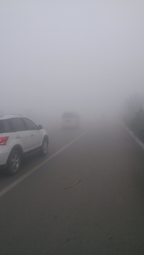 大雾天气的路上