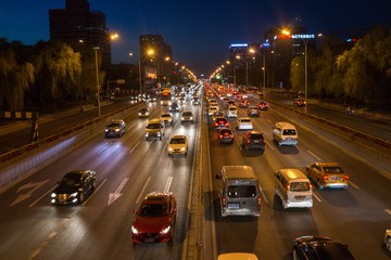 北京夜景 道路交通 北京环路
