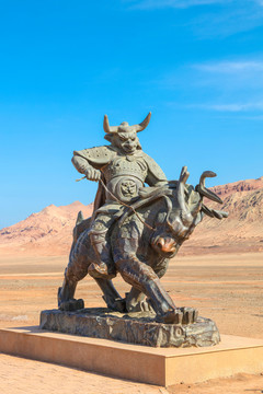 牛魔王塑像 新疆吐鲁番 火焰山