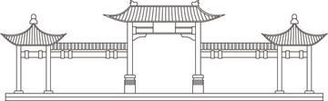 中国古建筑 矢量牌楼
