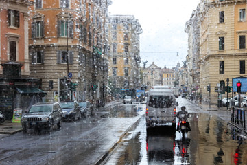 欧洲街景雨中欧洲街景
