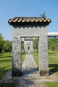 仿古青砖门