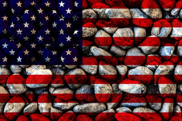 石头上的美国国旗