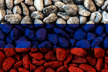 石头上的俄罗斯国旗